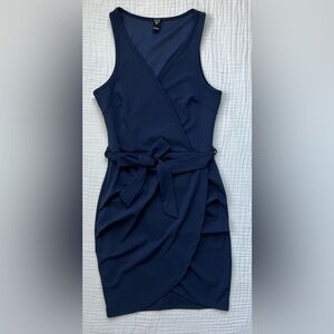 Windsor navy blue faux wrap dress -Size Small? (tags removed- see measurements)